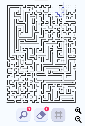Arrow puzzle level showing route clearing challenge